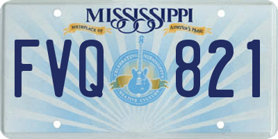 MS license plate FVQ821