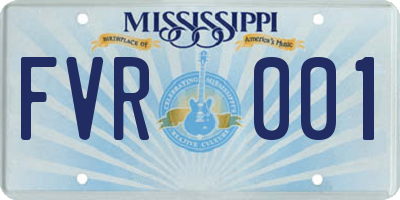 MS license plate FVR001