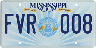 MS license plate FVR008