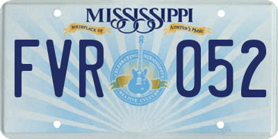 MS license plate FVR052