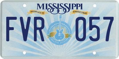 MS license plate FVR057