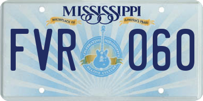 MS license plate FVR060