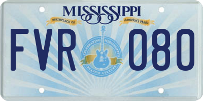 MS license plate FVR080