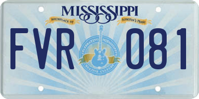 MS license plate FVR081