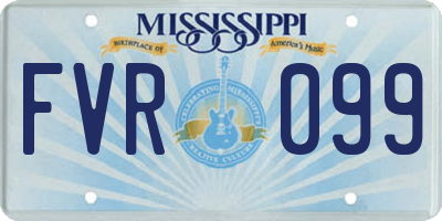 MS license plate FVR099