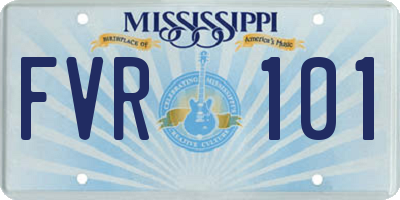 MS license plate FVR101