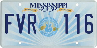 MS license plate FVR116