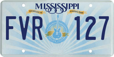 MS license plate FVR127