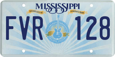 MS license plate FVR128