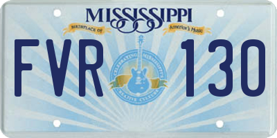 MS license plate FVR130