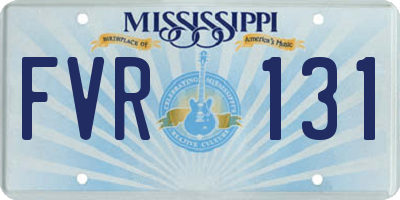 MS license plate FVR131