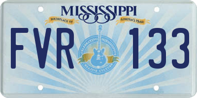 MS license plate FVR133