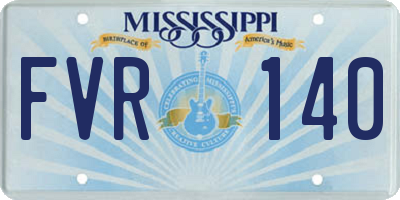 MS license plate FVR140