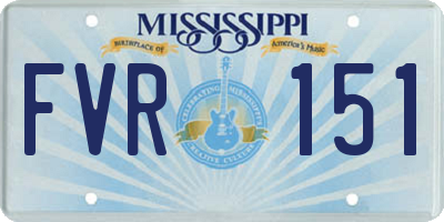 MS license plate FVR151