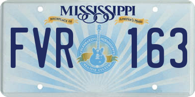 MS license plate FVR163