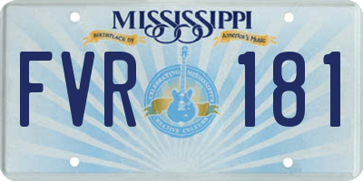 MS license plate FVR181