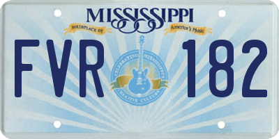 MS license plate FVR182