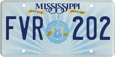 MS license plate FVR202