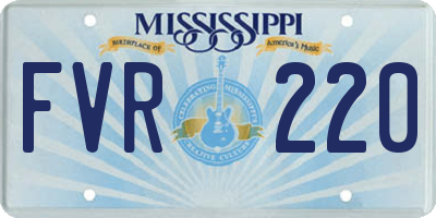 MS license plate FVR220