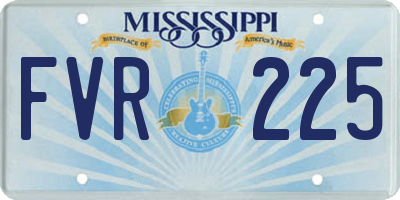 MS license plate FVR225