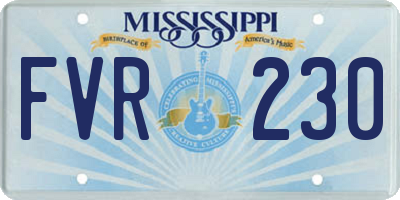 MS license plate FVR230