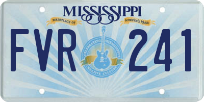 MS license plate FVR241