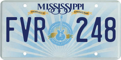 MS license plate FVR248