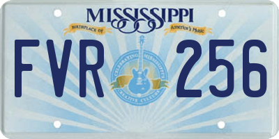 MS license plate FVR256