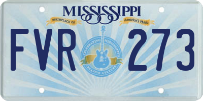 MS license plate FVR273
