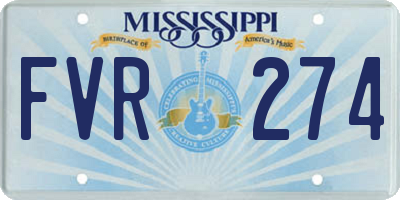 MS license plate FVR274