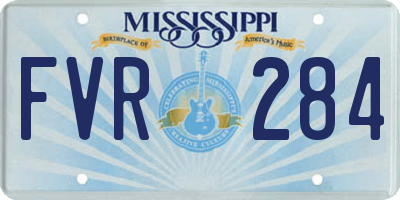 MS license plate FVR284