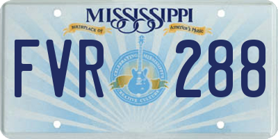 MS license plate FVR288