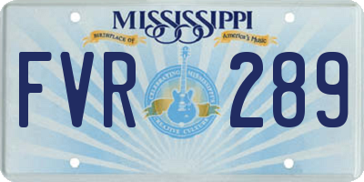 MS license plate FVR289