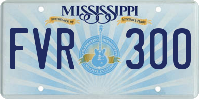 MS license plate FVR300