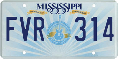 MS license plate FVR314