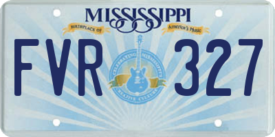 MS license plate FVR327