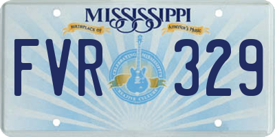 MS license plate FVR329