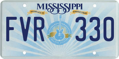 MS license plate FVR330