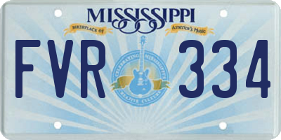 MS license plate FVR334