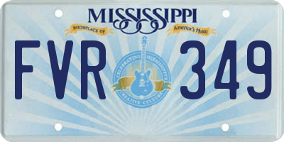 MS license plate FVR349