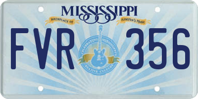 MS license plate FVR356