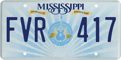 MS license plate FVR417