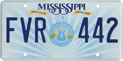 MS license plate FVR442