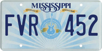 MS license plate FVR452