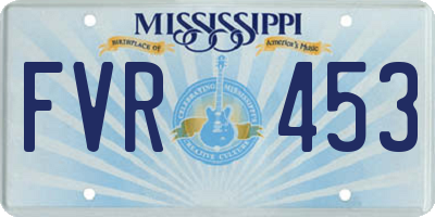 MS license plate FVR453