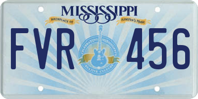 MS license plate FVR456