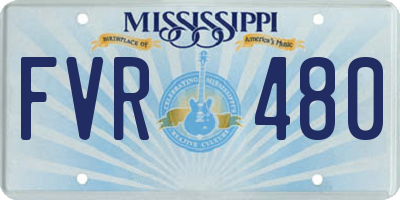 MS license plate FVR480