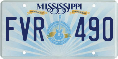 MS license plate FVR490