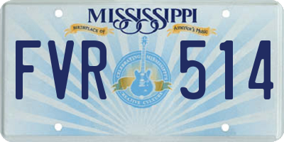 MS license plate FVR514