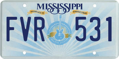 MS license plate FVR531